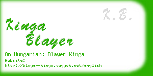 kinga blayer business card